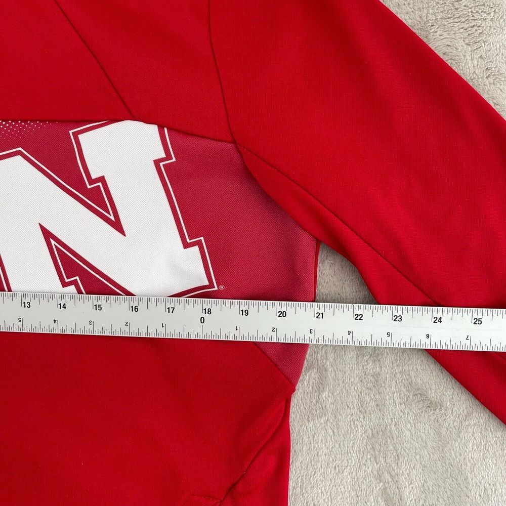 Nebraska Cornhuskers Adidas Jacket Men Large (Fits Like Med) Red Full Zip Pocket - Picture 8 of 12